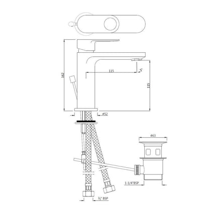 Jaquar Table Mounted Regular Basin Mixer Ornamix Prime ORP-CHR-10051BPM - Chrome