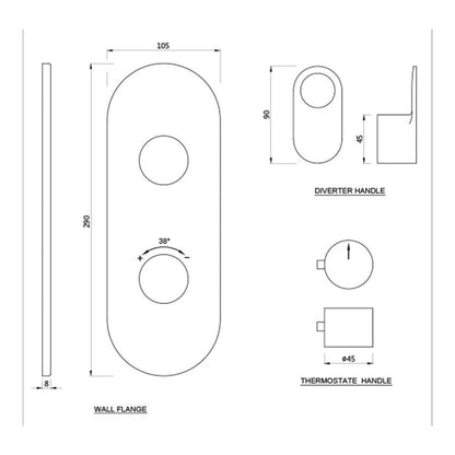 Jaquar 1 Way Thermostatic Diverter Ornamix Prime ORP-GRF-10661PM Normal Flow - Graphite Finish