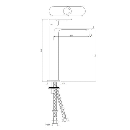 Jaquar Table Mounted Tall Boy Basin Mixer Ornamix Prime ORP-SSF-10005BPM - Stainless Steel