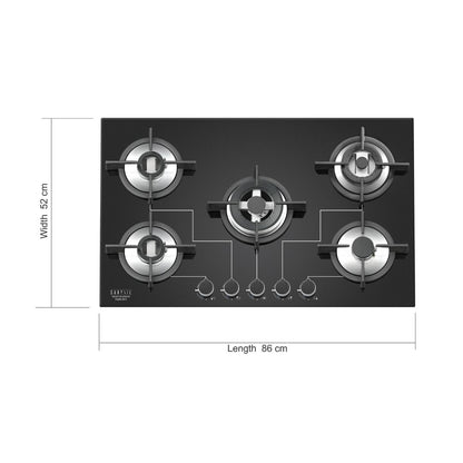 Carysil 90 cm 5 Burner Hob Passilo Series PASSILO 90 5