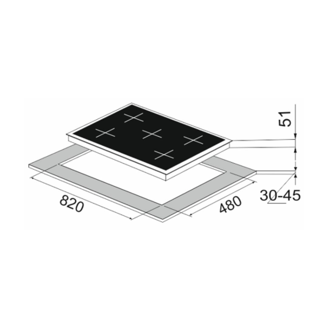 Carysil 90 cm 5 Burner Hob Passilo Series PASSILO 90 5