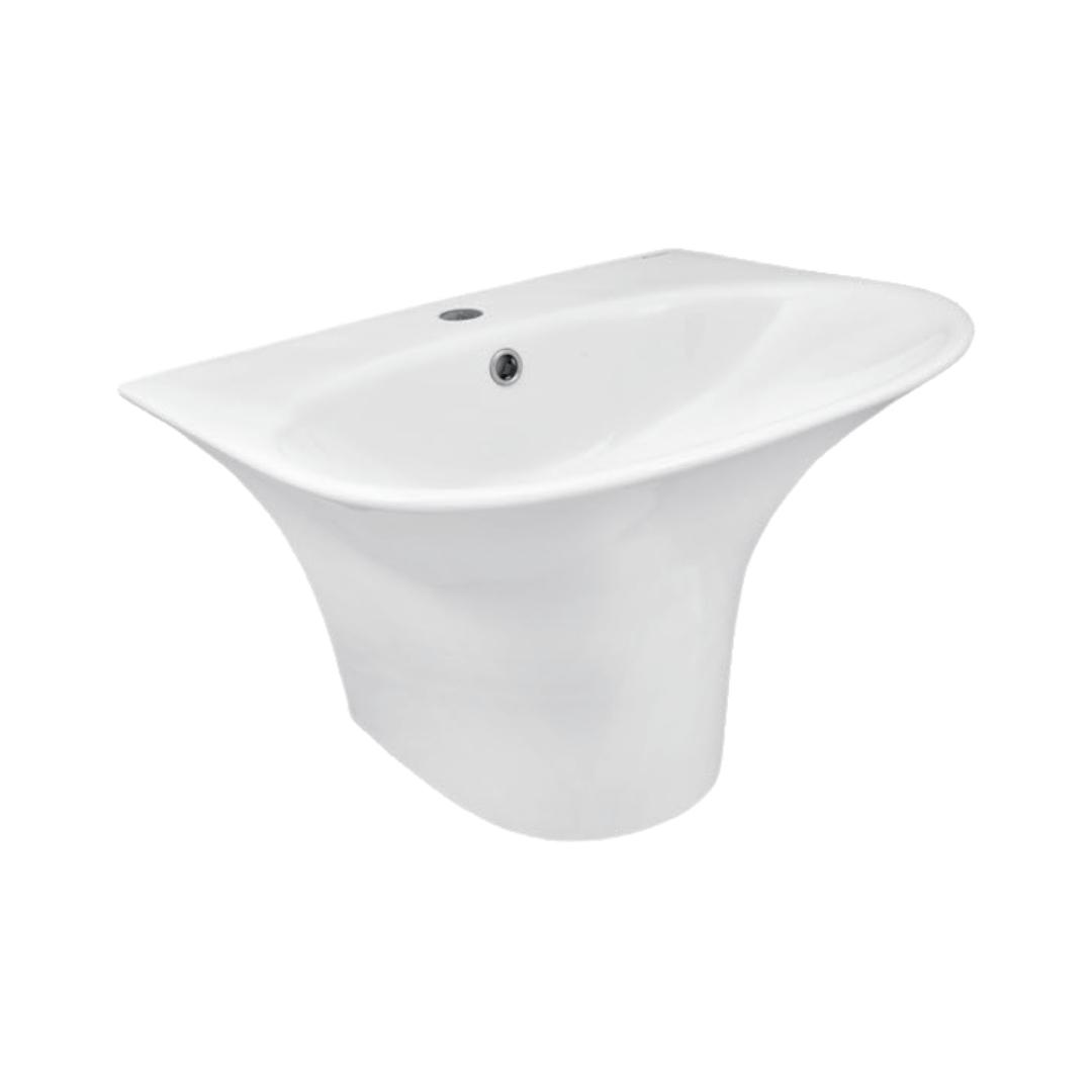 Parryware - Half Pedestal Semi Circle White Wash Basin - Petal - C847O ...