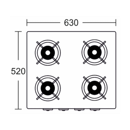 Carysil 63 cm 4 Burner Cooktop Piano 4BR NON Auto