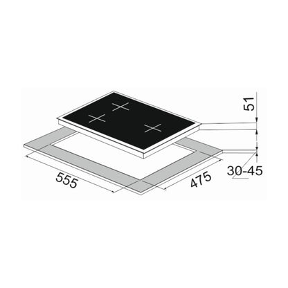 Carysil 60 cm 3 Burner Hob Pro Series PRO 60 3
