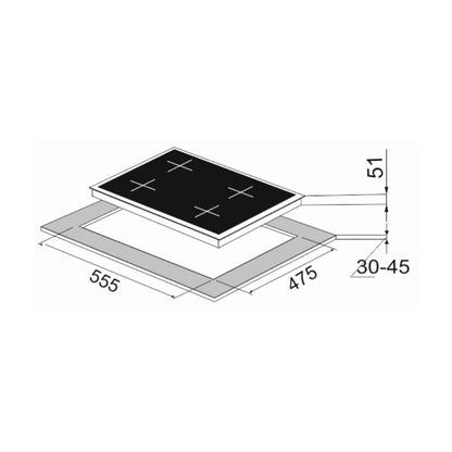 Carysil 60 cm 4 Burner Hob Pro Series PRO 60 4