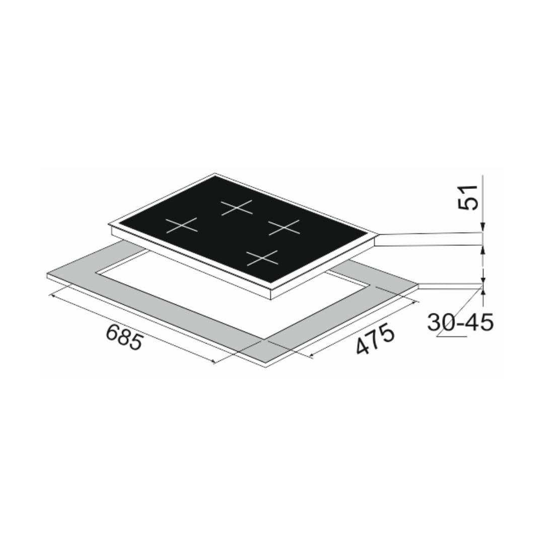 Carysil 78 cm 4 Burner Hob Pro Series PRO 78 4
