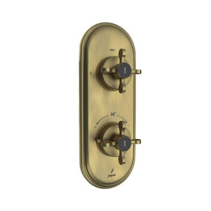 Jaquar 2 Way Thermostatic Diverter Queens Prime QQP-ABR-7681PM Normal Flow - Antique Bronze Finish