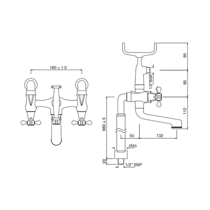 Jaquar 2 Way Bath Tub Filler Queens Prime QQP-BLM-7271PMHL Normal Flow - Black Matt Finish