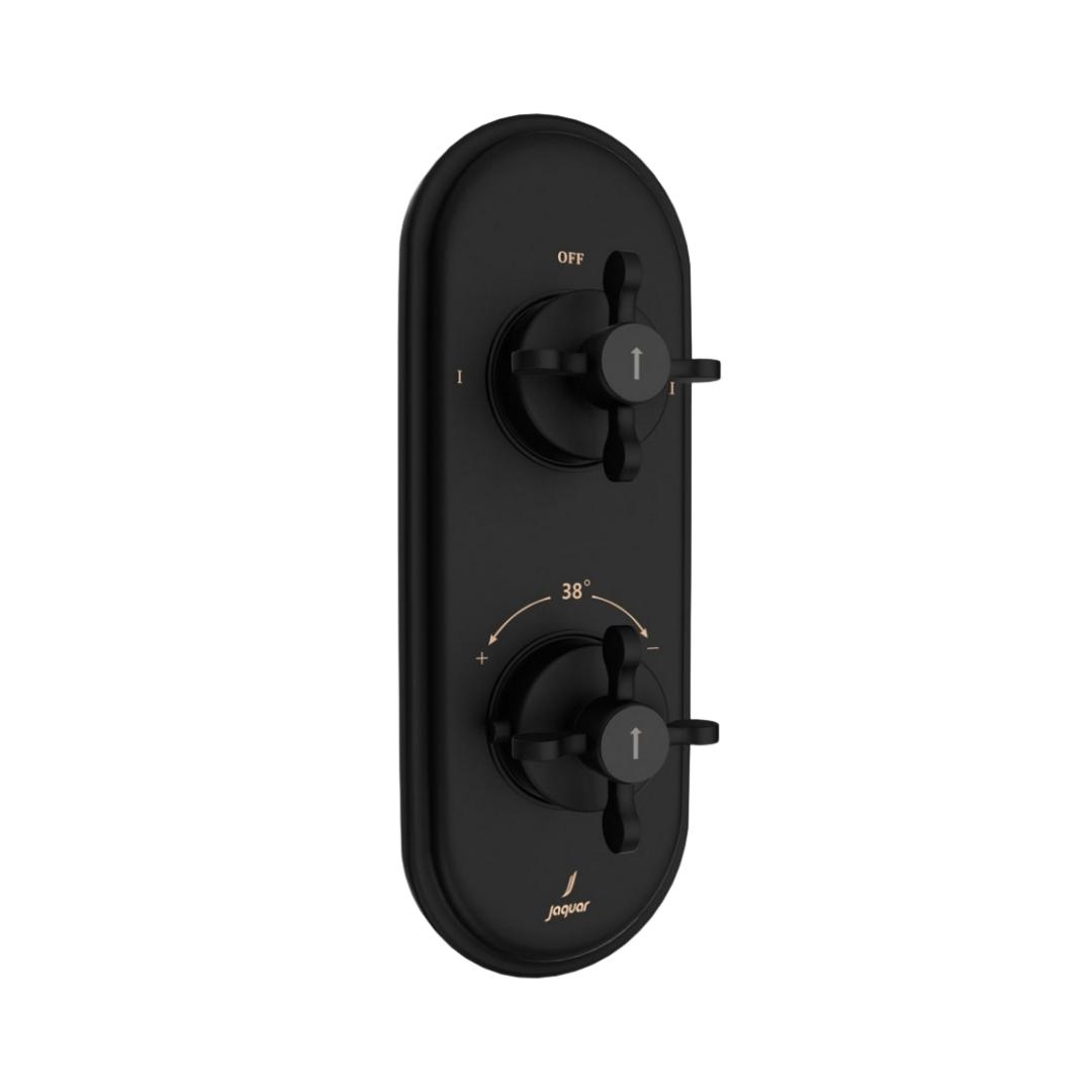Jaquar 2 Way Thermostatic Diverter Queens Prime QQP-BLM-7681PM Normal Flow - Black Matt Finish