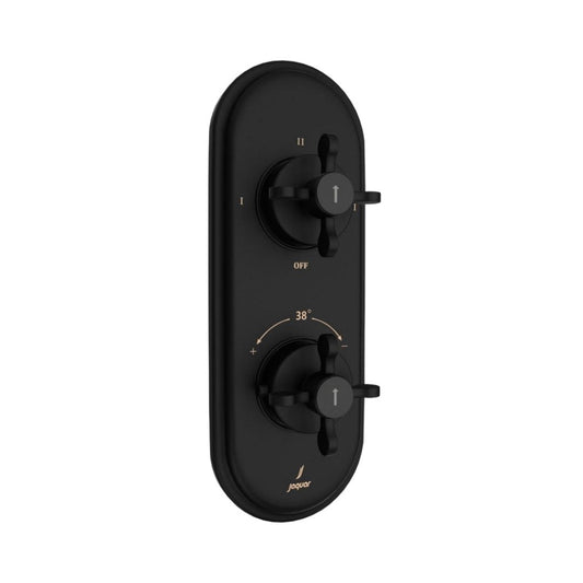 Jaquar 3 Way Thermostatic Diverter Queens Prime QQP-BLM-7683PM Normal Flow - Black Matt Finish