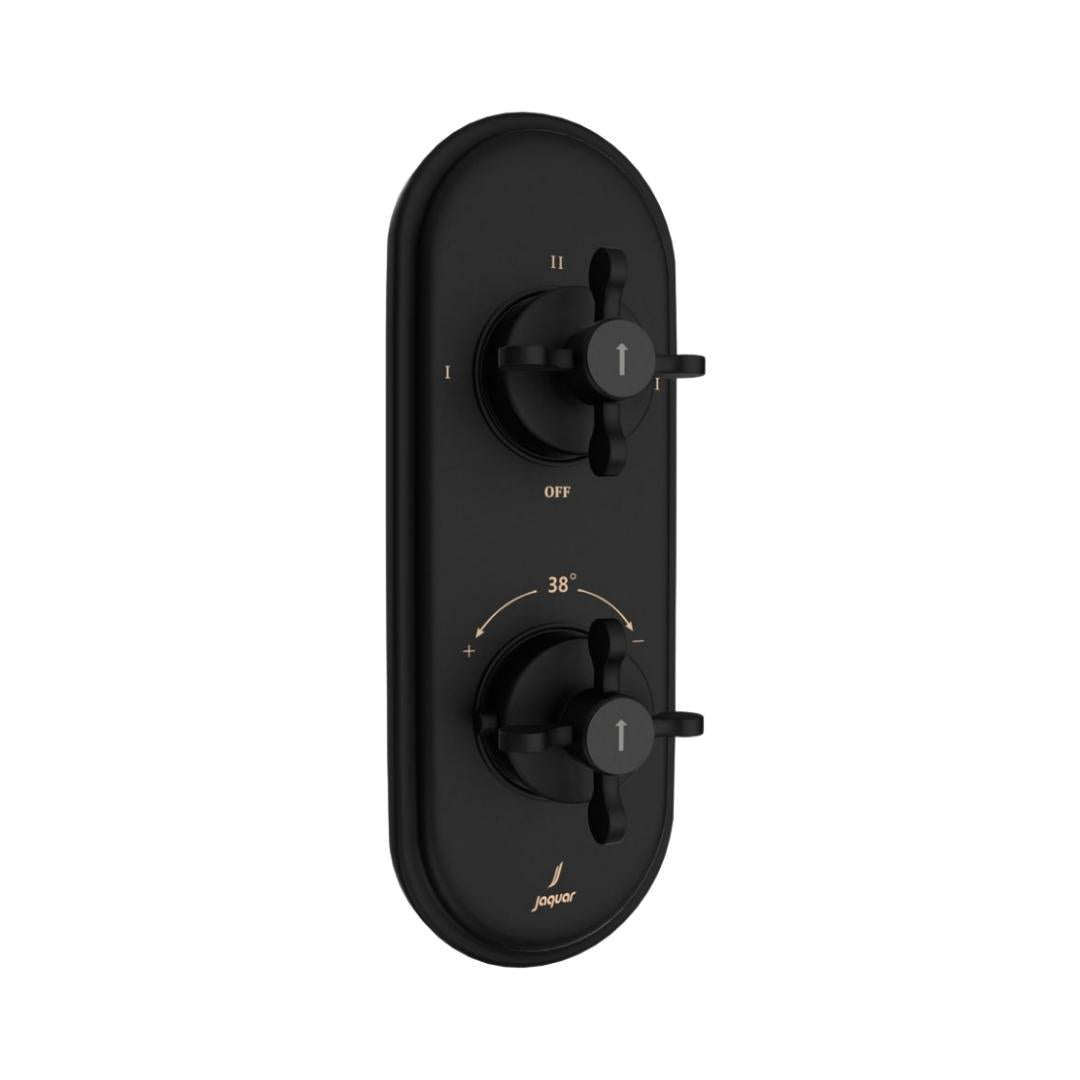Jaquar 3 Way Thermostatic Diverter Queens Prime QQP-BLM-7683PM Normal Flow - Black Matt Finish