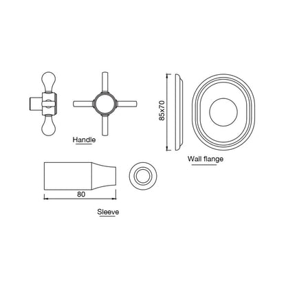 Jaquar Basin Area Stop Valve Queens Prime QQP-GRF-7083KPM - Graphite