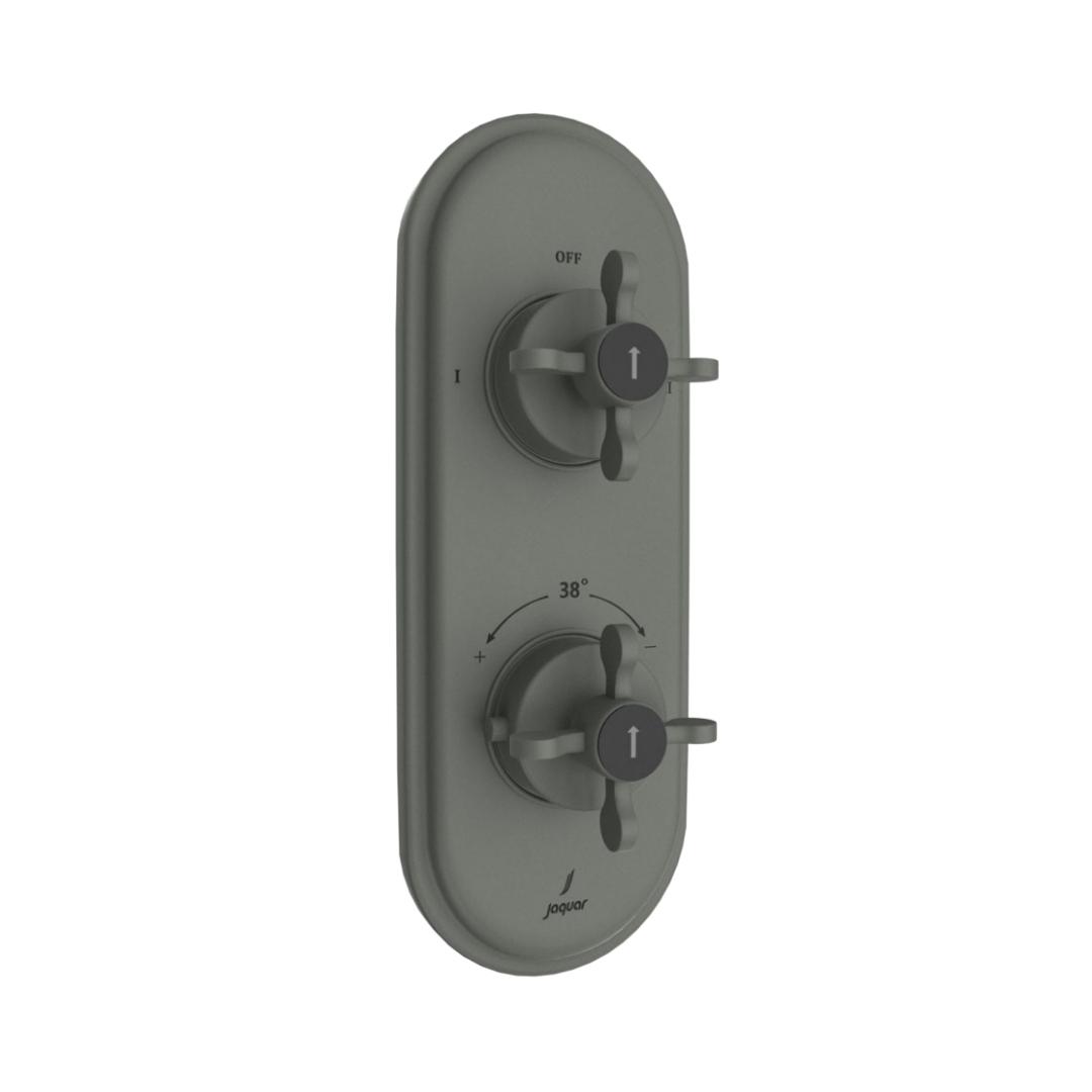 Jaquar 2 Way Thermostatic Diverter Queens Prime QQP-GRF-7681PM Normal Flow - Graphite Finish
