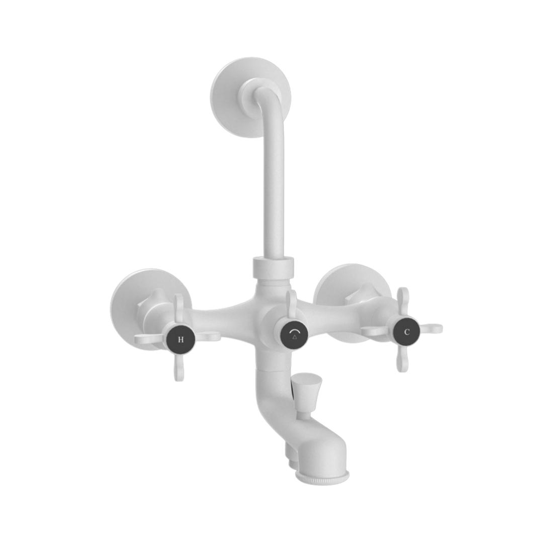 Jaquar 3 Way Wall Mixer Queens Prime QQP-WHM-7281PM Normal Flow - White Matt Finish