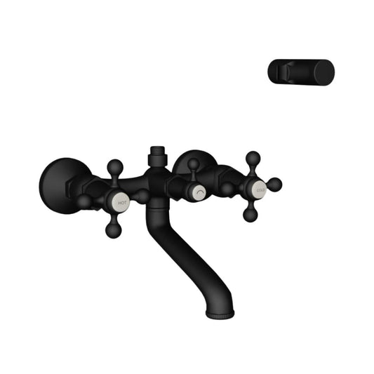 Jaquar 2 Way Wall Mixer Queen's QQT-BLM-7267 Normal Flow - Black Matt Finish