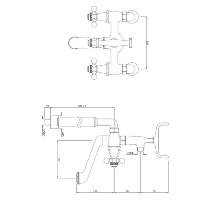 Jaquar 2 Way Bath Tub Filler Queen's QQT-BLM-7271HL Normal Flow - Black Matt Finish