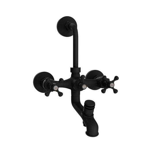 Jaquar 3 Way Wall Mixer Queen's QQT-BLM-7281 Normal Flow - Black Matt Finish