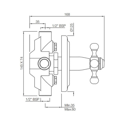 Jaquar 4 Way Diverter Queen's QQT-CHR-7421 Normal Flow - Chrome Finish