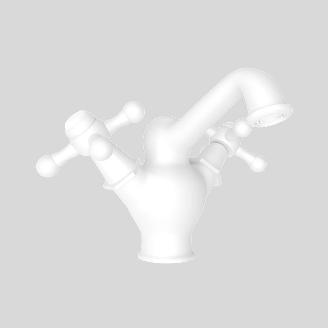 Jaquar Table Mounted Regular Basin Mixer Queens QQT-WHM-7167B - White Matt