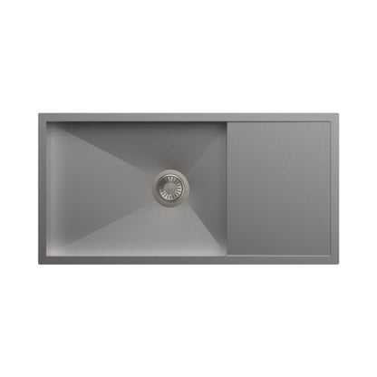 Carysil Stainless Steel Sink Quadro QUADRO SINGLE BOWL WITH DRAINER 36 X 18 X 9 ( 36 x 18 inches ) - Matt
