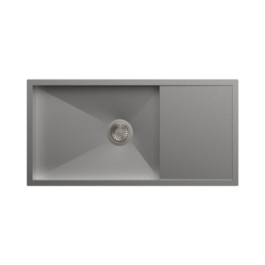 Carysil Stainless Steel Sink Quadro QUADRO SINGLE BOWL WITH DRAINER 36 X 18 X 9 ( 36 x 18 inches ) - Matt