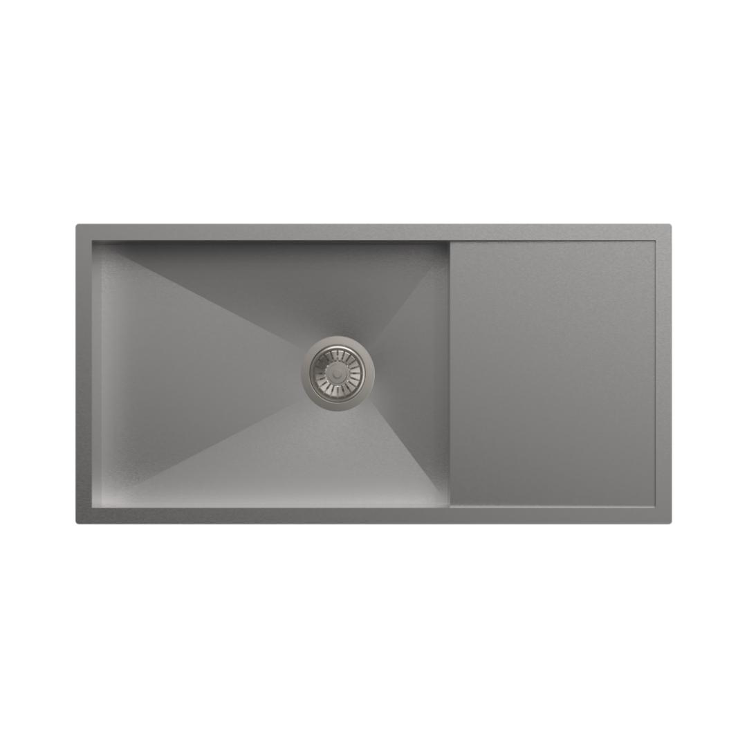 Carysil Stainless Steel Sink Quadro QUADRO SINGLE BOWL WITH DRAINER 40 X 20 X 8 ( 40 x 20 inches ) - Matt