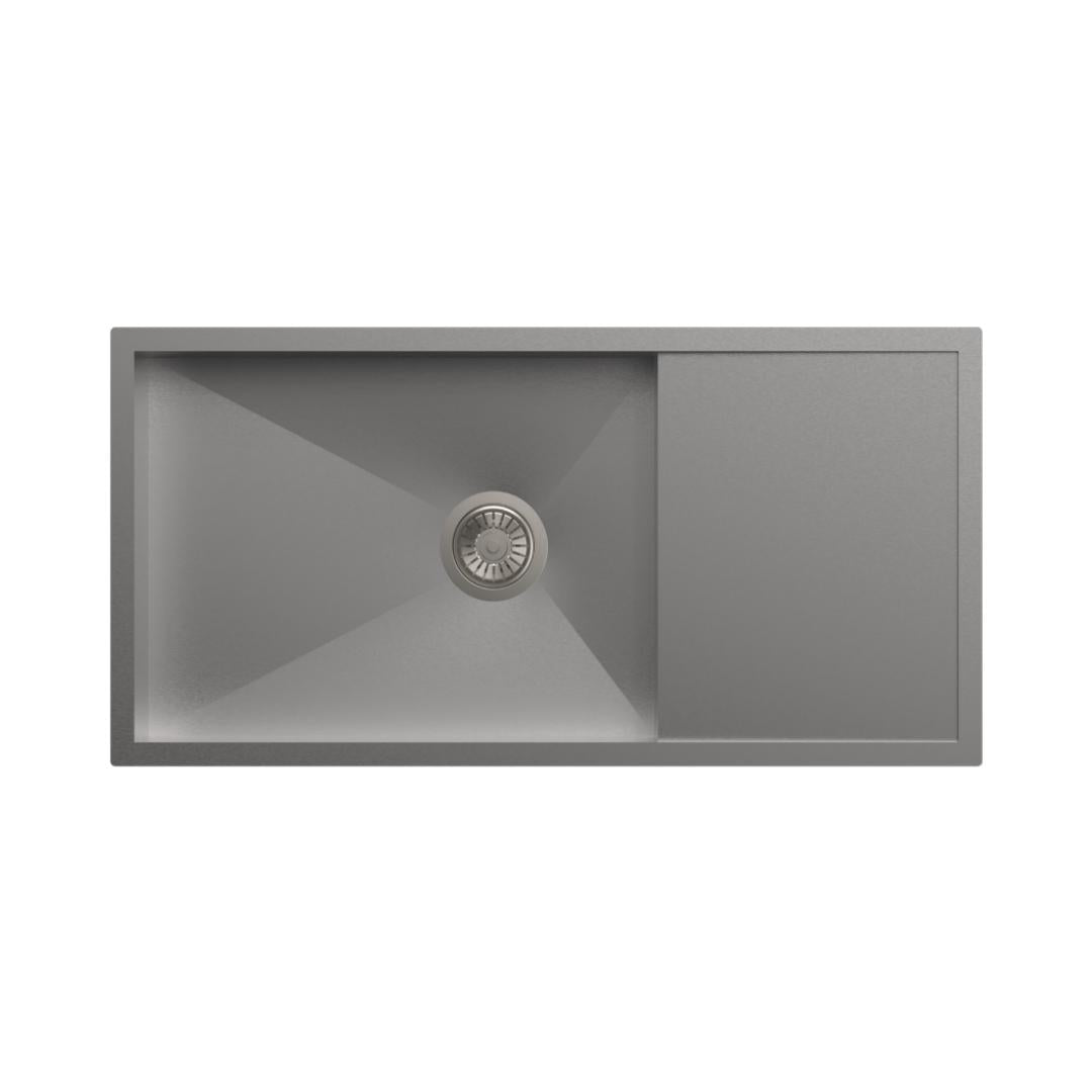 Carysil Stainless Steel Sink Quadro QUADRO SINGLE BOWL WITH DRAINER 40 X 20 X 9 ( 40 x 20 inches ) - Matt