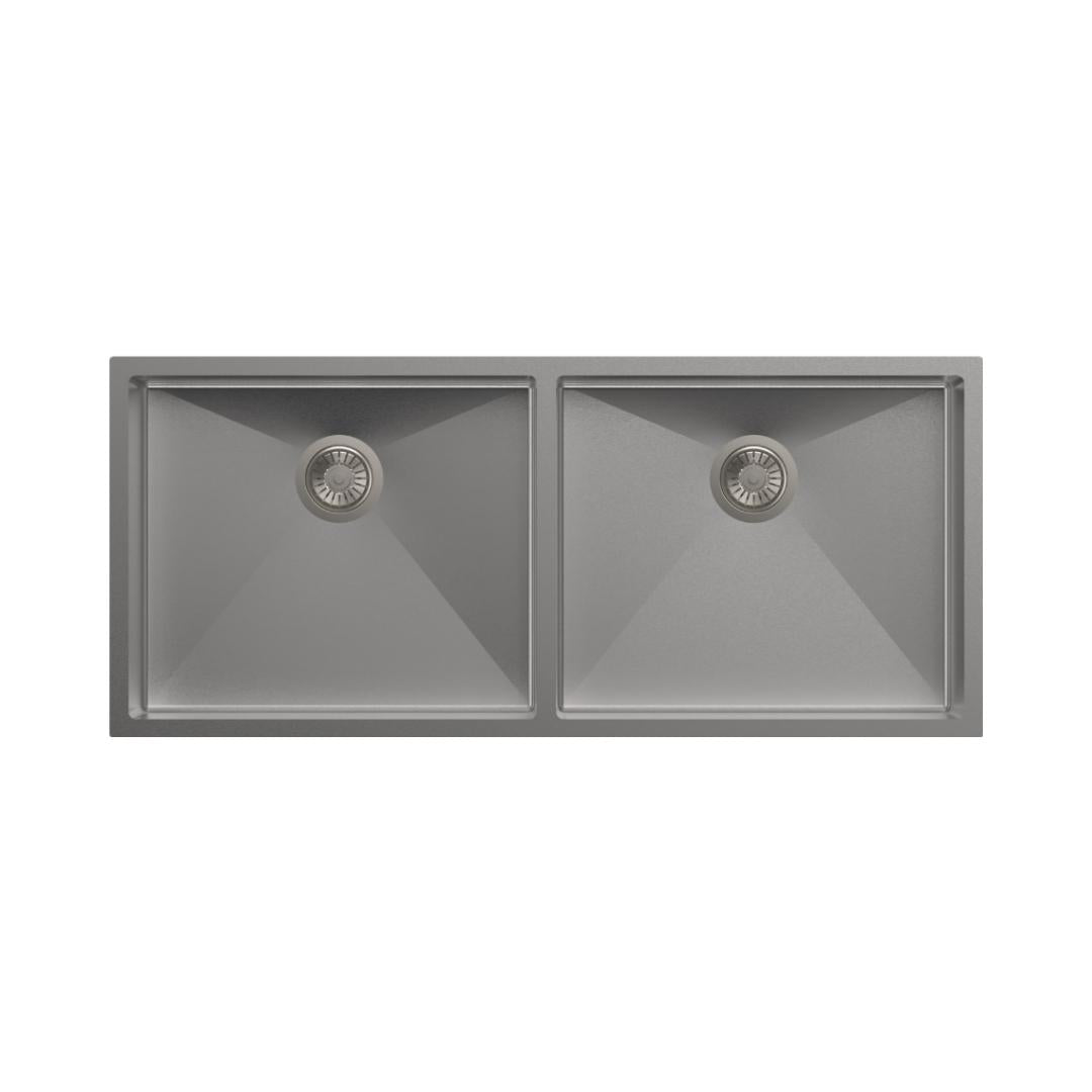 Carysil Stainless Steel Sink Quadro QUADRO DOUBLE BOWL 45 X 20 X 9 ( 45 x 20 inches ) - Matt
