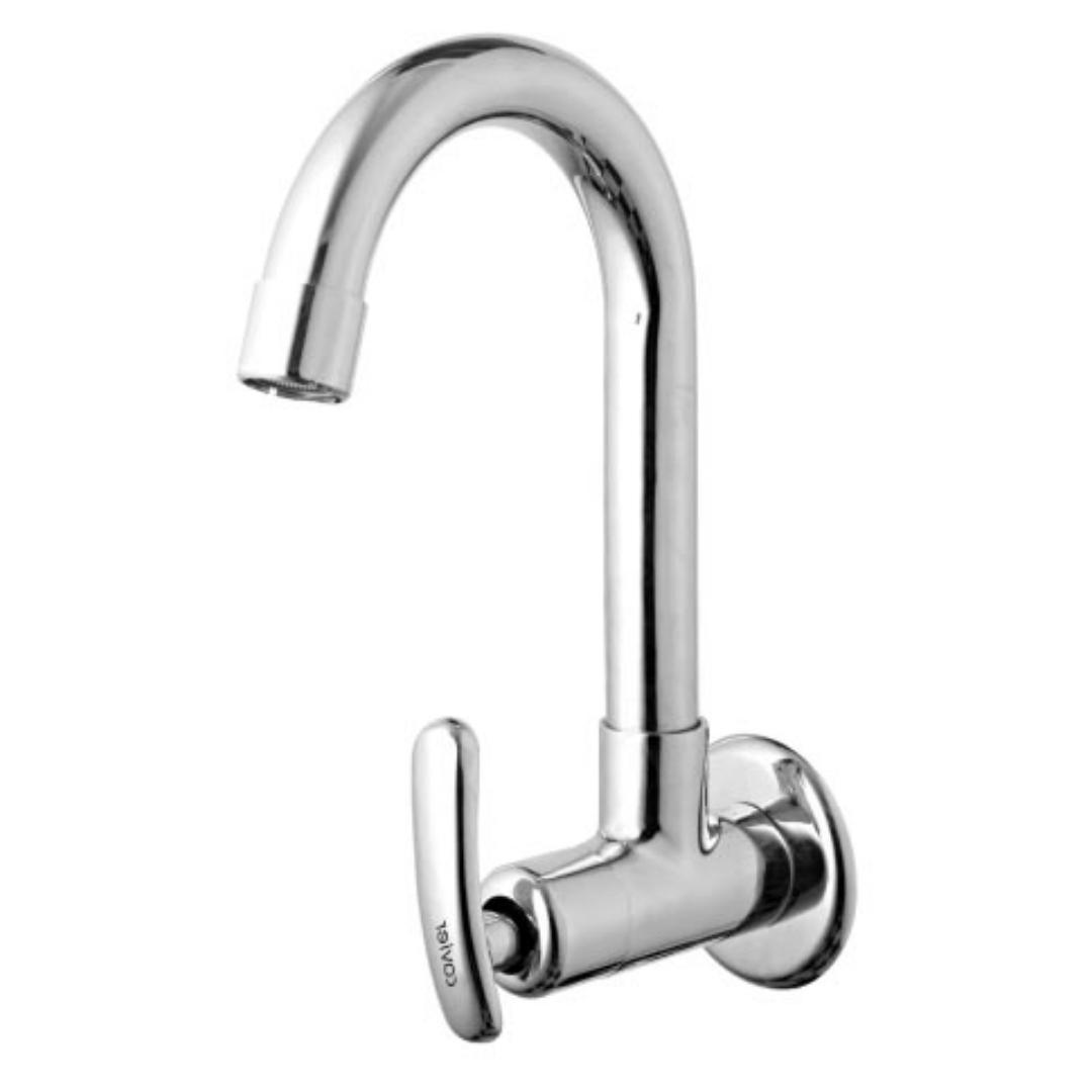 Cavier Wall Mounted Regular Kitchen Sink Tap Rainy RN-50-135 with Swinging Spout in Chrome Finish