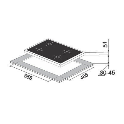 Carysil 60 cm 4 Burner Hob Salsa Series SALSA 60 4