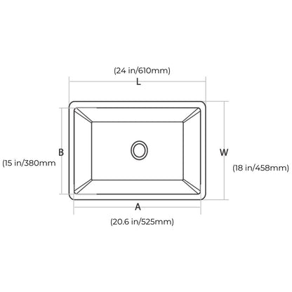 Hindware Quartz Sink Sapphire SAPPHIRE 24 X 18 X 8 ( 24 x 18 inches )  -  Black