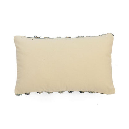 Arrowhead Mint, Green & Natural Cotton Knitted Decorative Cushion Cover (12 in x 20 in)