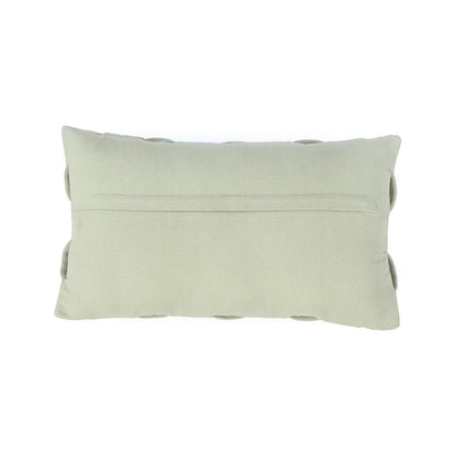 Basket Knit Pistachio Green Cotton Knitted Decorative Cushion Cover (12 in x 20 in)