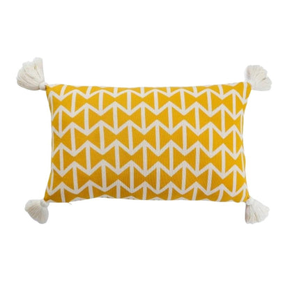 Beatrice Twanty Olive & Natural Cotton Knitted Decorative Cushion Cover (12 in x 20 in)