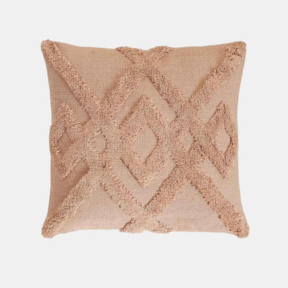 Bermuda Blush Pink Cotton Knitted Decorative Cushion Cover (18 in x 18 in)