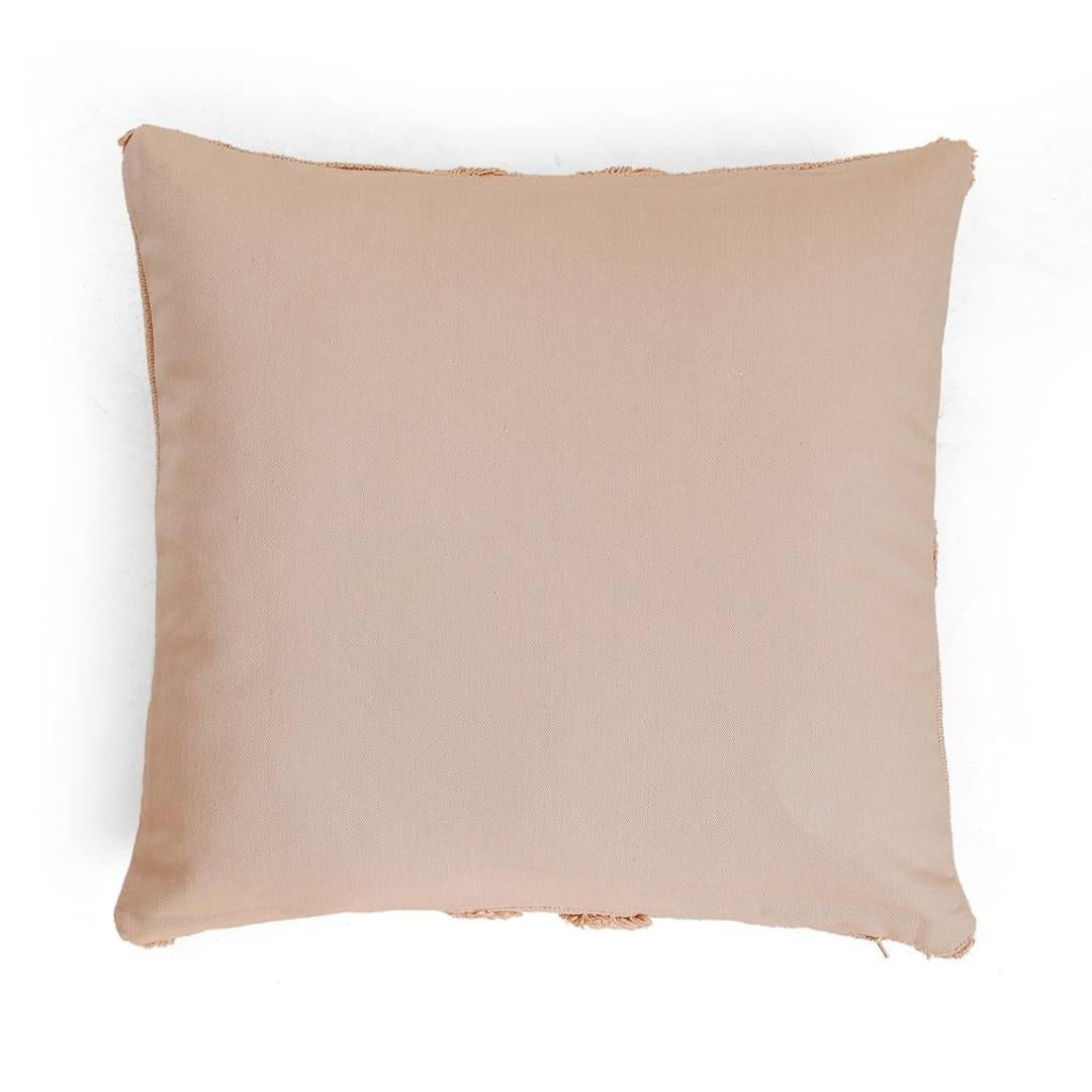 Bermuda Blush Pink Cotton Knitted Decorative Cushion Cover (18 in x 18 in)