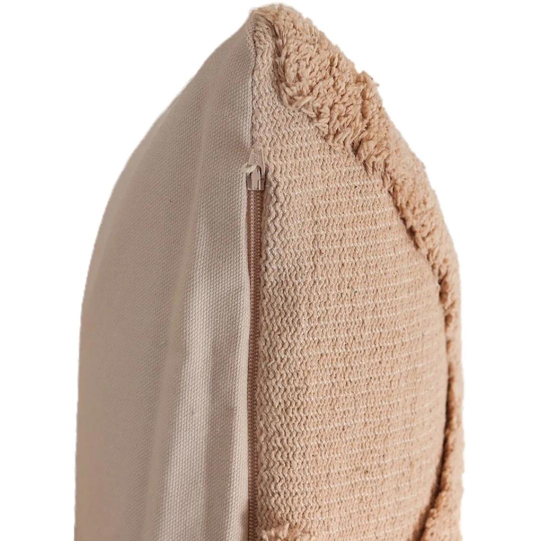 Bermuda Blush Pink Cotton Knitted Decorative Cushion Cover (18 in x 18 in)