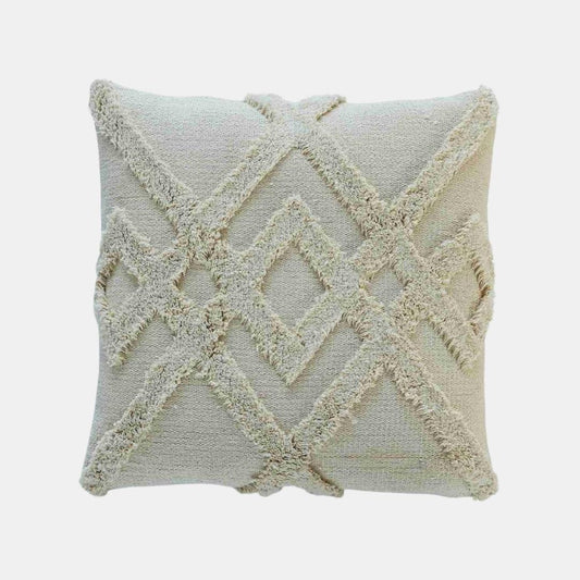 Bermuda Natural Cotton Knitted Decorative Cushion Cover (18 in x 18 in)