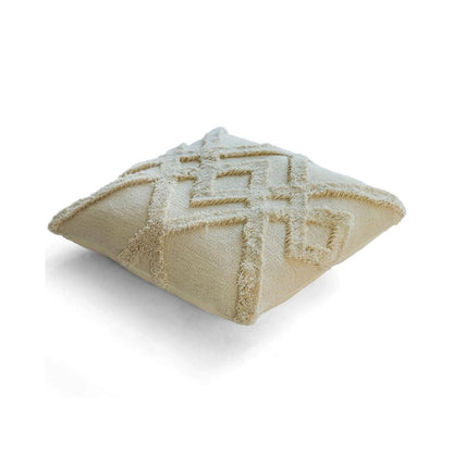 Bermuda Natural Cotton Knitted Decorative Cushion Cover (18 in x 18 in)