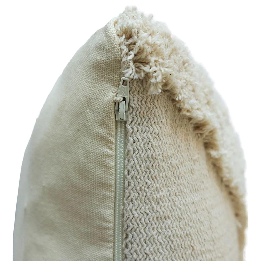 Bermuda Natural Cotton Knitted Decorative Cushion Cover (18 in x 18 in)