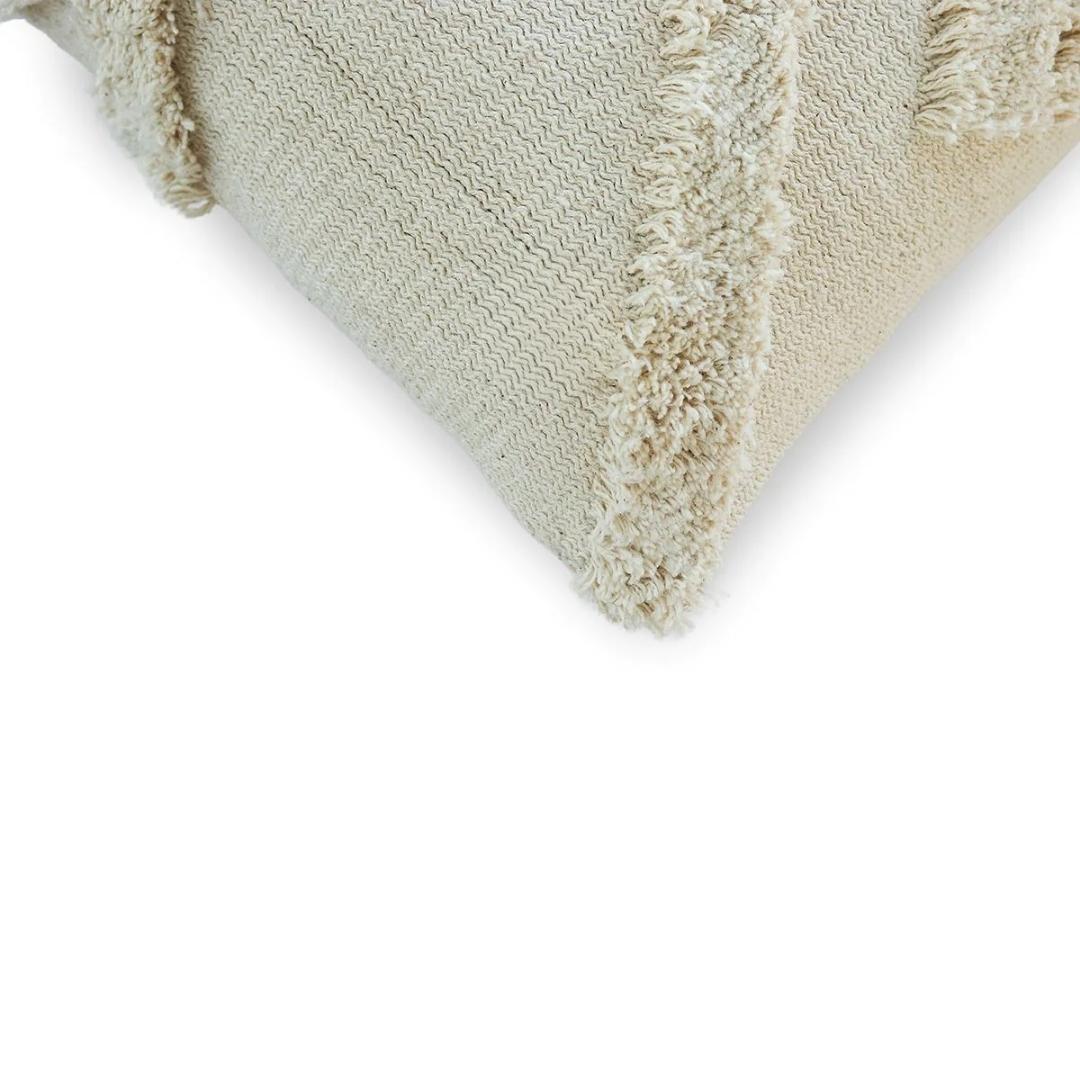 Bermuda Natural Cotton Knitted Decorative Cushion Cover (18 in x 18 in)
