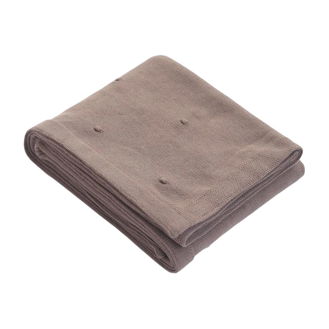 Bubble Marley Brown Cotton Knitted Throw Blanket (50 in x 60 in)