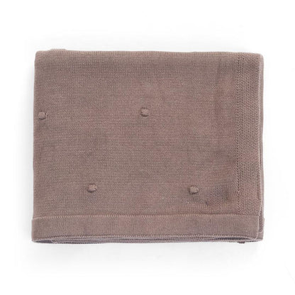 Bubble Marley Brown Cotton Knitted Throw Blanket (50 in x 60 in)