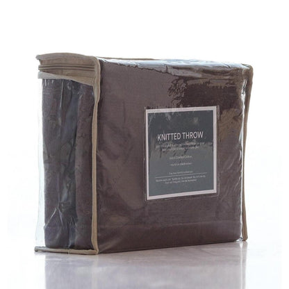 Bubble Marley Brown Cotton Knitted Throw Blanket (50 in x 60 in)