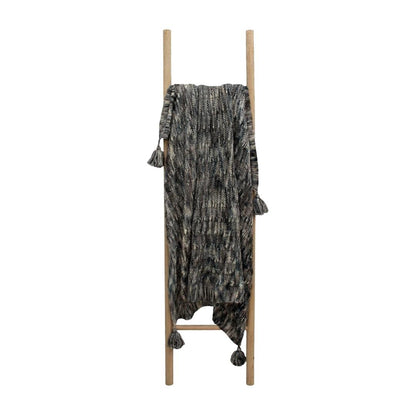 Classic Dye Stone & Natural Cotton Knitted Throw Blanket (50 in x 66 in)