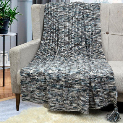Classic Dye Stone & Natural Cotton Knitted Throw Blanket (50 in x 66 in)