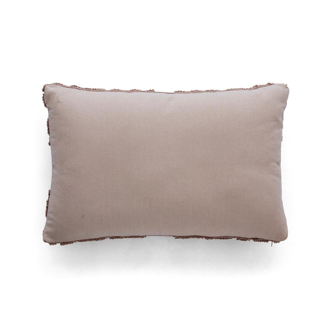 Damask Blush Pink Cotton Knitted Decorative Cushion Cover (16 in x 24 in)