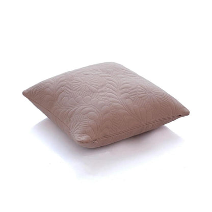 Flora Blush Pink Cotton Knitted Decorative Cushion Cover (18 in x 18 in)