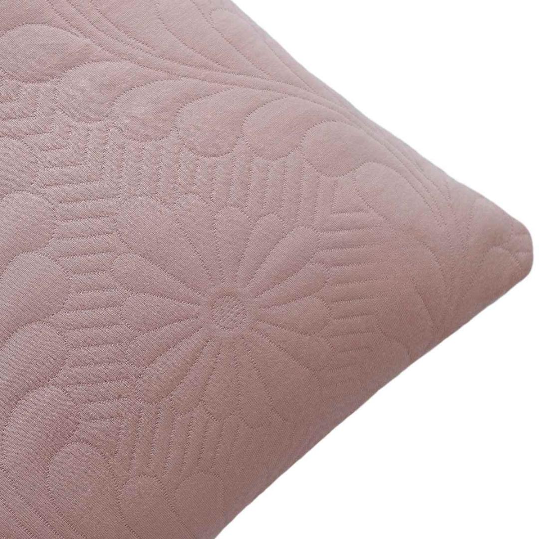 Flora Blush Pink Cotton Knitted Decorative Cushion Cover (18 in x 18 in)