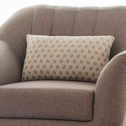 Geometric Stone & Natural Cotton Knitted Decorative Cushion Cover (12 in x 20 in)